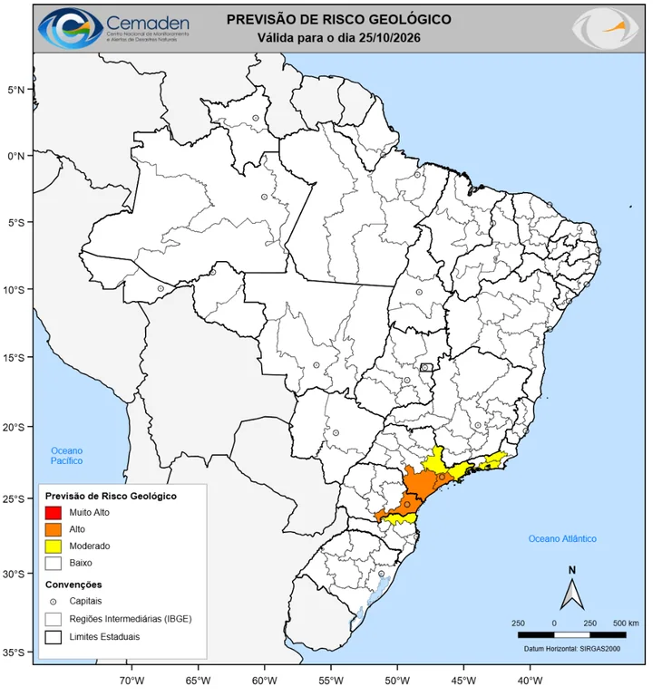 Imagem da fonte sobre Risco de deslizamentos